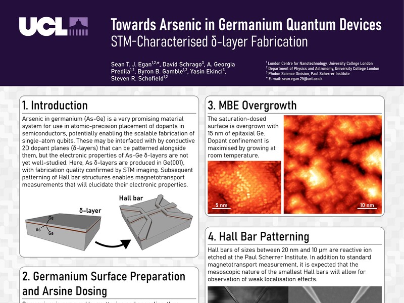 Thumbnail of Sean Egan's poster, Towards Arsenic in Germanium Quantum Devices